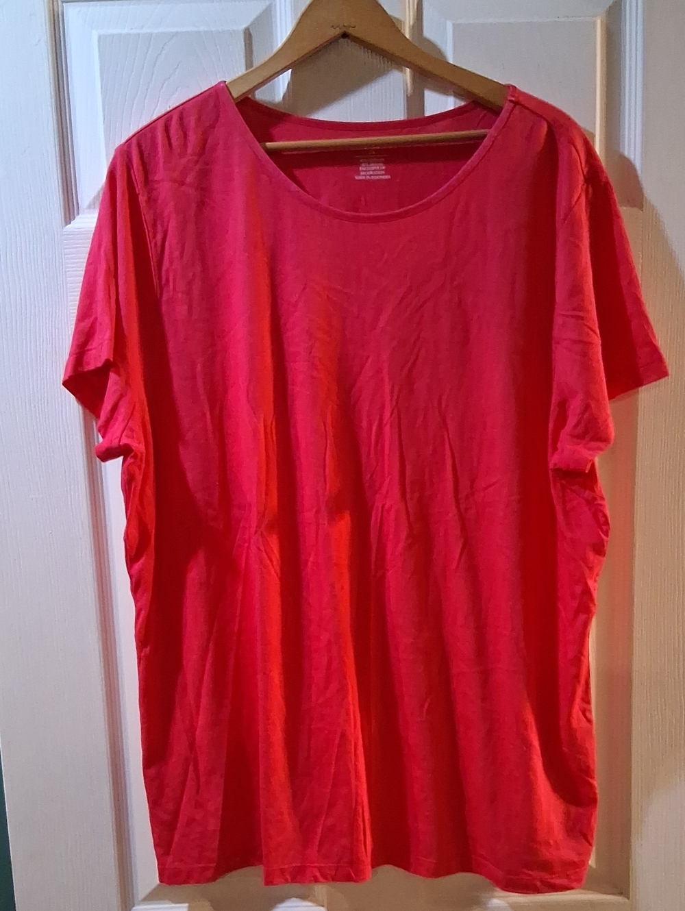CJ Banks Bright Pink Short Sleeve Scoop Neck Tee